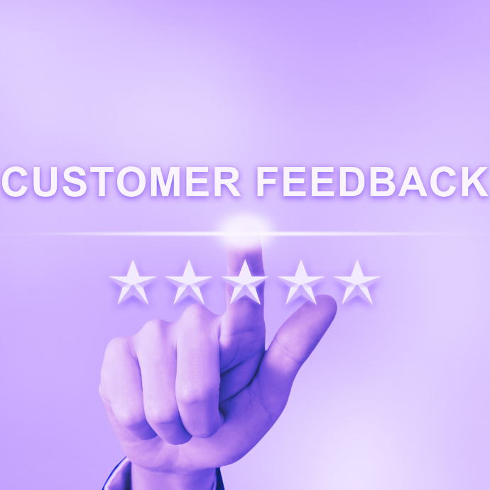 Customer Feedback Customer leaves a 5-star rating as feedback.