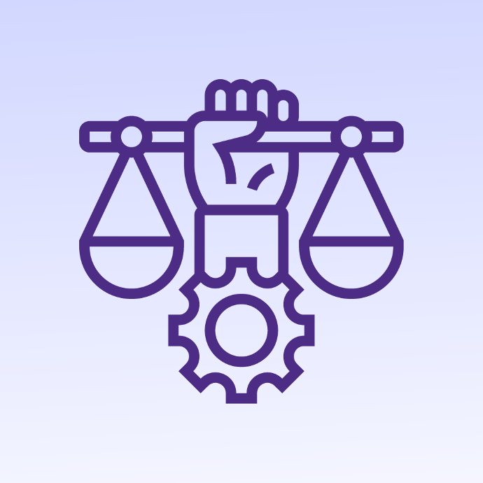 Value of Fairness Core value of fairness represented by a hand holding a scale.